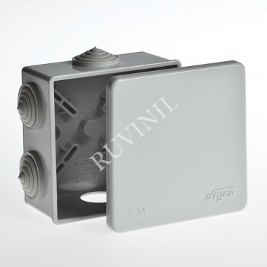 Фотография товара 'Ruvinil 67040М ТУСО 80х80х50мм Коробка распаячная ОП 7 вводов IP54'
