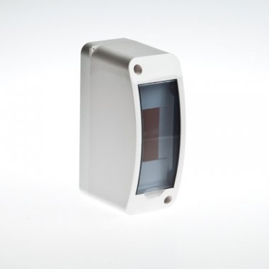 Фотография товара 'Ruvinil Щиток открытой проводки на 2 модуля с вертикальной дверцей 140х55х85мм 68302'