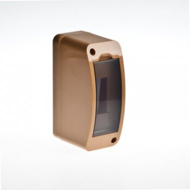 Фотография товара 'Ruvinil Щиток открытой проводки на 2 модуля с вертикальной дверцей 140х55х85мм 68302К'