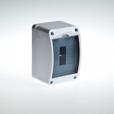 Фотография товара 'Ruvinil Щиток открытой проводки на 4 модуля с вертикальной дверцей 140х90х85мм 68304'