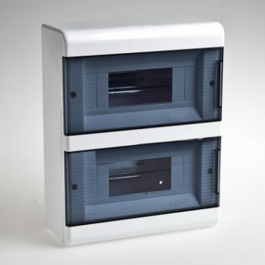 Фотография товара 'Ruvinil Щиток открытой проводки на 18 модулей c 2-мя дверцами 225х323х94мм 68018'