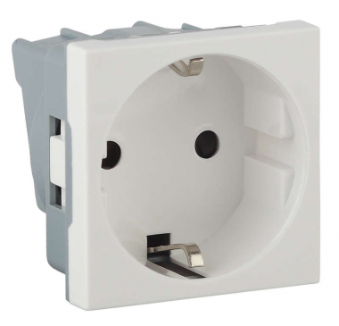 Фотография товара 'Ruvinil АДЛ 13-900 Розетка модульная с з/к и шторками 45х45мм белая'