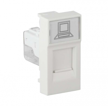 Фотография товара 'Ruvinil АДЛ 13-902 Розетка модульная компьютерная RJ-45 45х22,5мм белая'