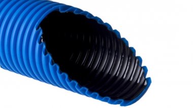 Фотография товара 'Ruvinil Т2-КЛО-090С синяя Труба двухстенная ПНД/ПВД 90/76мм'