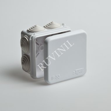 Фотография товара 'Ruvinil 67030Б ТУСО 70х70х40мм Коробка распаячная ОП 7 вводов IP55'