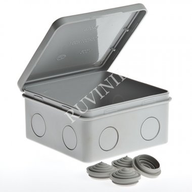 Фотография товара 'Ruvinil 67044 ТУСО 100х100х50мм Коробка распаячная ОП (без вводов) IP54'