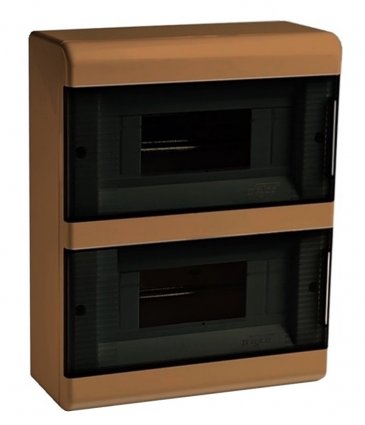 Фотография товара 'Ruvinil 68018К ТУСО коричневый Щит распред. пластиковый навесной 18мод IP40 222х277х93мм'