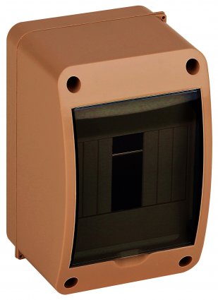 Фотография товара 'Ruvinil 68304К ТУСО коричневый Щит распред. пластиковый навесной 4мод IP40 140х90х85мм'