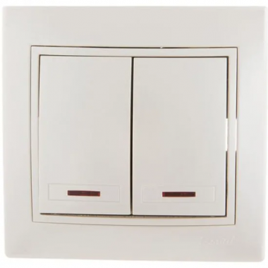 Фотография товара 'Ruvinil Э2-03-40 Эльба+.Выключатель 2-кл. с подсветкой'