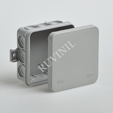 Фотография товара 'Ruvinil 67093 ТУСО 85х85х35мм Коробка распаячная ОП 12 вводов IP54'