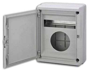 Фотография товара 'Ruvinil 69031 ТУСО Щиток под 1-ф.счетчик и 12 автоматов ОП IP55 370х275х135мм'