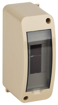 Фотография товара 'Ruvinil 68302БЖ Тусо.Щиток о/п на 2 мод. с вертикальной дверцей. 140х55х85мм'