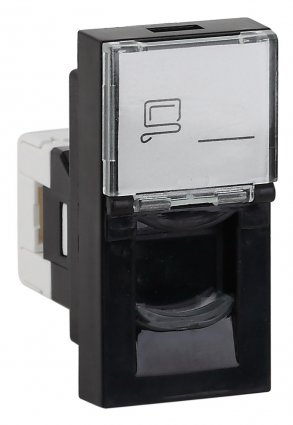 Фотография товара 'Ruvinil АДЛ 13-902-Ч Розетка модульная компьютерная RJ-45 45х22,5мм'