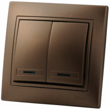 Фотография товара 'Ruvinil Э1-03-42 Эльба.Выключатель 2-кл. с подсветкой'