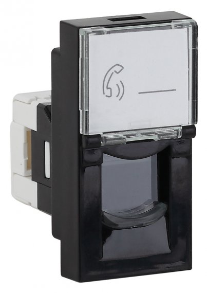 Фотография товара 'Ruvinil АДЛ 13-903-Ч Розетка модульная телефонная RJ-11 45х22,5мм'