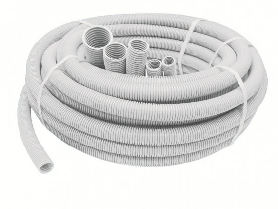 Фотография товара 'Ruvinil Труба гофрированная 20мм ПВД без зонда легкая (белая) 32000Б'