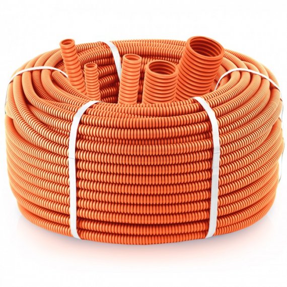 Фотография товара 'Ruvinil Труба гофрированная 16мм ПП с зондом легкая 41601'