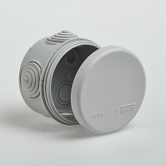 Фотография товара 'Ruvinil Коробка распаячная для открытой проводки D=72мм, Н=50мм 67021'