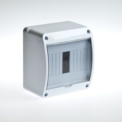 Фотография товара 'Ruvinil Щиток открытой проводки на 6 модулей с вертикальной дверцей 140х125х85мм 68306'