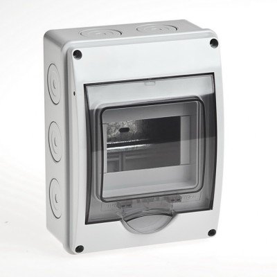 Фотография товара 'Ruvinil Щиток открытой проводки на 5 модулей с вертикальной дверцей 200х150х98мм 69005'