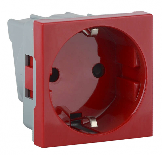 Фотография товара 'Ruvinil АДЛ 13-901 Розетка модульная с з/к и шторками 45х45мм красная'