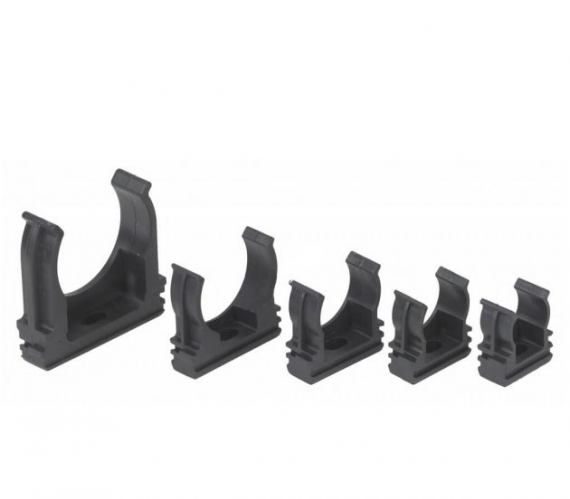 Фотография товара 'Ruvinil К01120УЧ Крепеж-клипса универсальная для трубы 20мм (пластм.)черная'