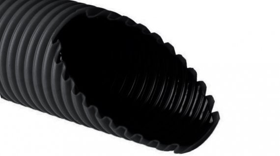 Фотография товара 'Ruvinil Т2-КЛО-125 черная (под заказ) Труба двухстенная ПНД/ПВД 125/108,4мм'