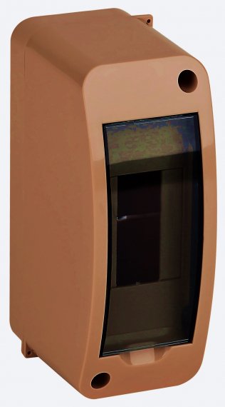 Фотография товара 'Ruvinil 68302К ТУСО коричневый Щит распред. пластиковый навесной 2мод IP40 140х55х85мм'