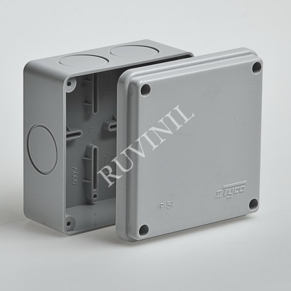 Фотография товара 'Ruvinil 67049 ТУСО 100х100х50мм Коробка распаячная ОП (без вводов) IP54'