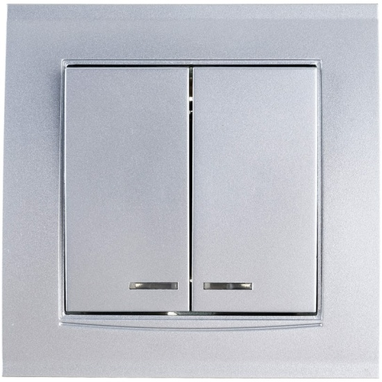 Фотография товара 'Ruvinil Э2-03-45 Эльба+.Выключатель 2-кл. с подсветкой'