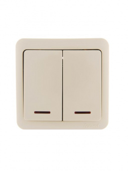 Фотография товара 'Ruvinil Э1-03-41 Эльба.Выключатель 2-кл. с подсветкой'