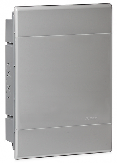 Фотография товара 'Ruvinil 68124С ТУСО серый/серая дверца Щит распред. пластиковый встраиваемый 24мод IP40 415х299х103мм'