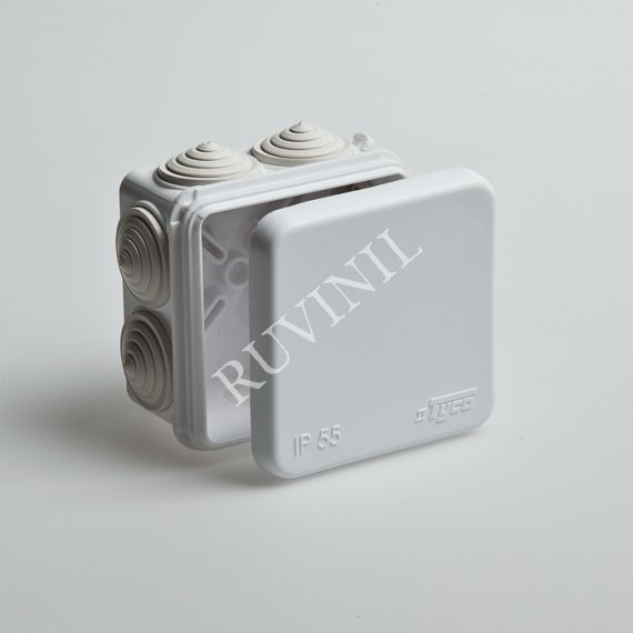Фотография товара 'Ruvinil 67030Б ТУСО 70х70х40мм Коробка распаячная ОП 7 вводов IP55'