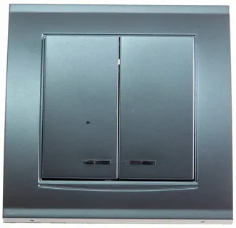 Фотография товара 'Ruvinil Э1-03-45 Эльба.Выключатель 2-кл. с подсветкой'