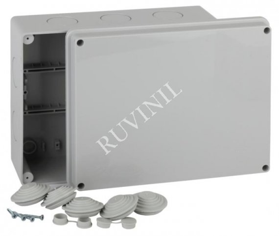 Фотография товара 'Ruvinil 67066 ТУСО 240х195х90мм Коробка распаячная ОП (без вводов) IP55'