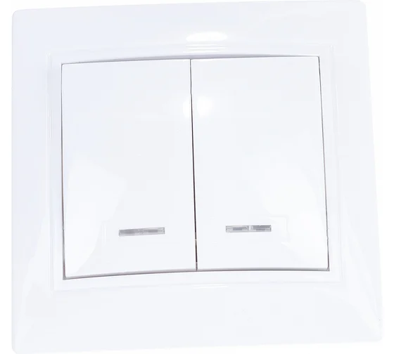 Фотография товара 'Ruvinil Э1-03-40 Эльба.Выключатель 2-кл. с подсветкой'