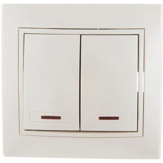 Фотография товара 'Ruvinil Э2-03-40 Эльба+.Выключатель 2-кл. с подсветкой'