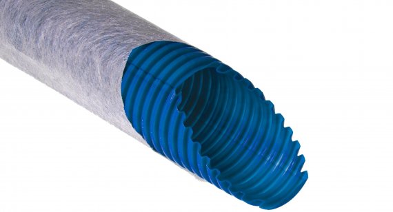 Фотография товара 'Ruvinil Т1-ДР0-125Ф зеленая (50м) Труба одностенная ПНД 125/110мм'