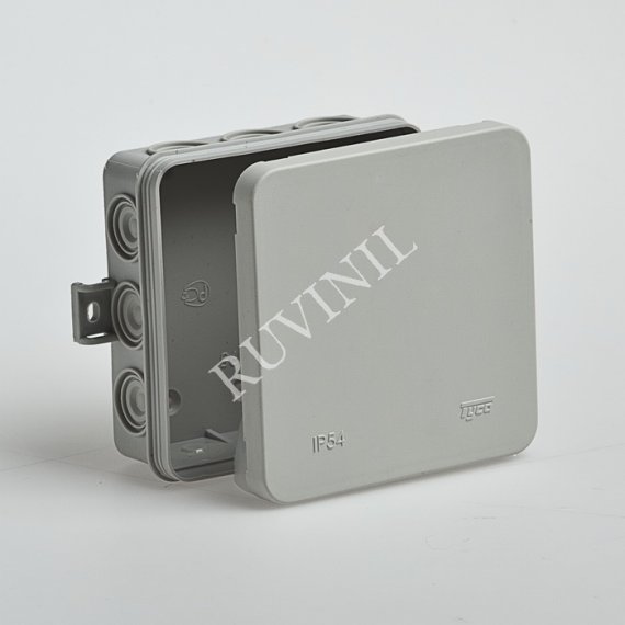 Фотография товара 'Ruvinil 67095 ТУСО 100х100х35мм Коробка распаячная ОП 12 вводов IP54'