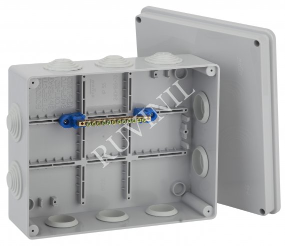 Фотография товара 'Ruvinil 67065УП ТУСО 240х195х90мм Коробка уравнивания потенциалов ОП 10 вводов'