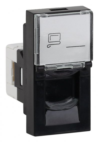 Фотография товара 'Ruvinil АДЛ 13-902-Ч Розетка модульная компьютерная RJ-45 45х22,5мм'