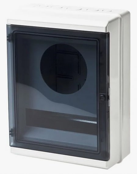 Фотография товара 'Ruvinil 69031П ТУСО прозр. дверца Щиток под 1-ф.счетчик и 12 автоматов ОП IP55 370х275х135мм'