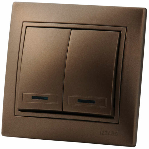 Фотография товара 'Ruvinil Э1-03-42 Эльба.Выключатель 2-кл. с подсветкой'